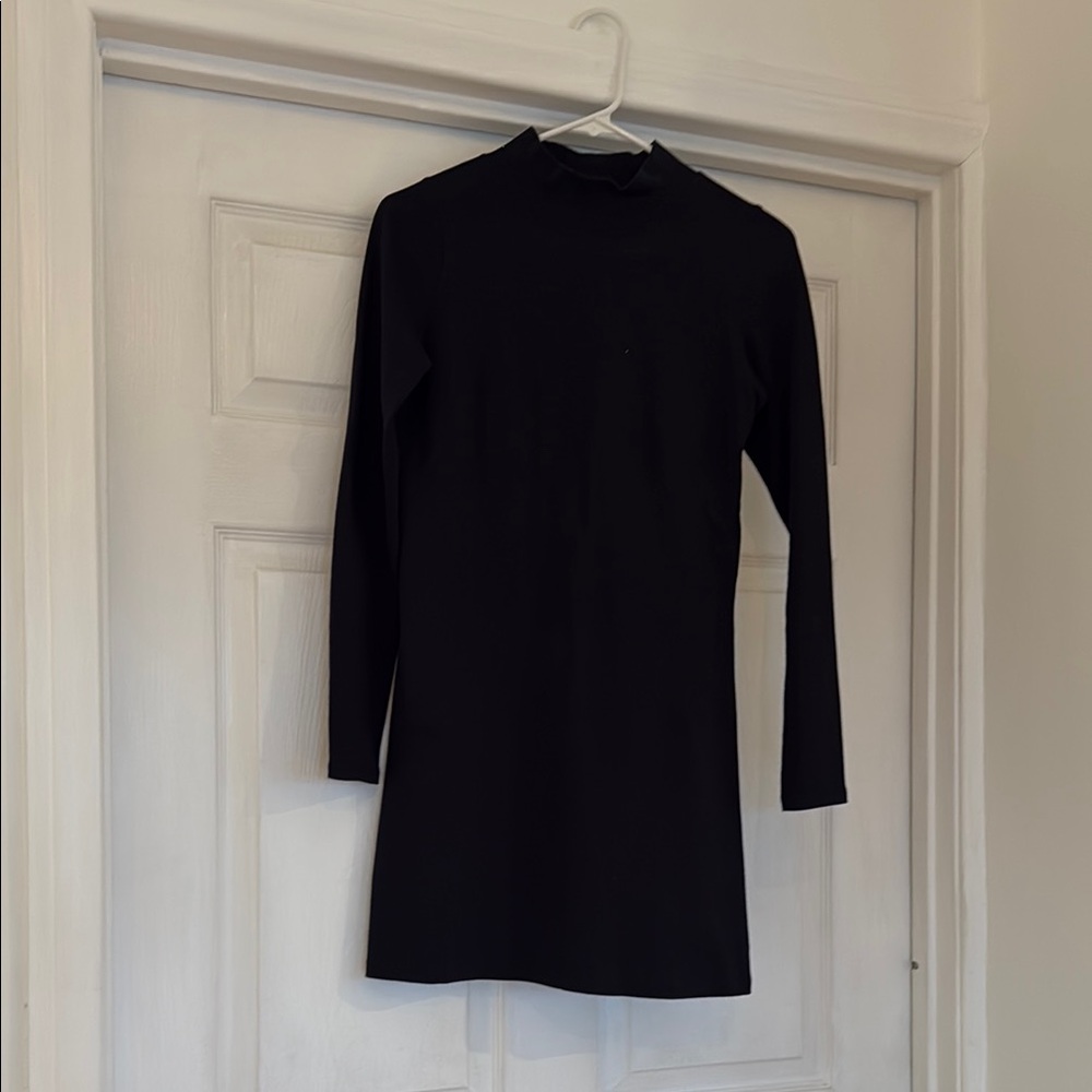 Black Long Sleeve Cotton Dress